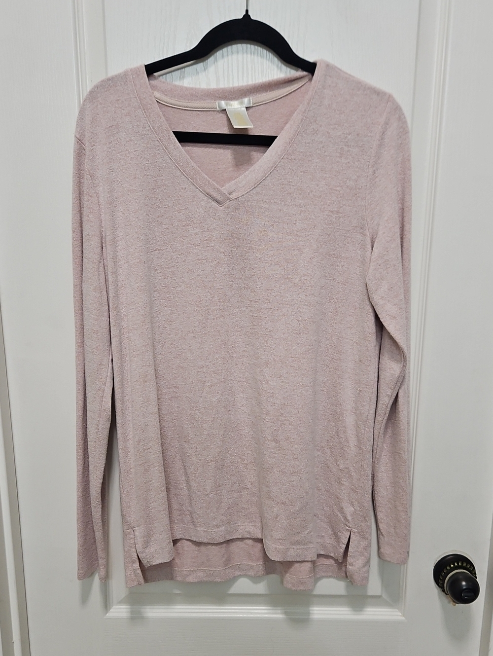 Matty M Dusty Pink V-Neck Long Sleeve Top